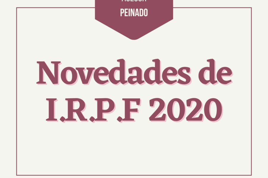 Novedades IRPF 2020
