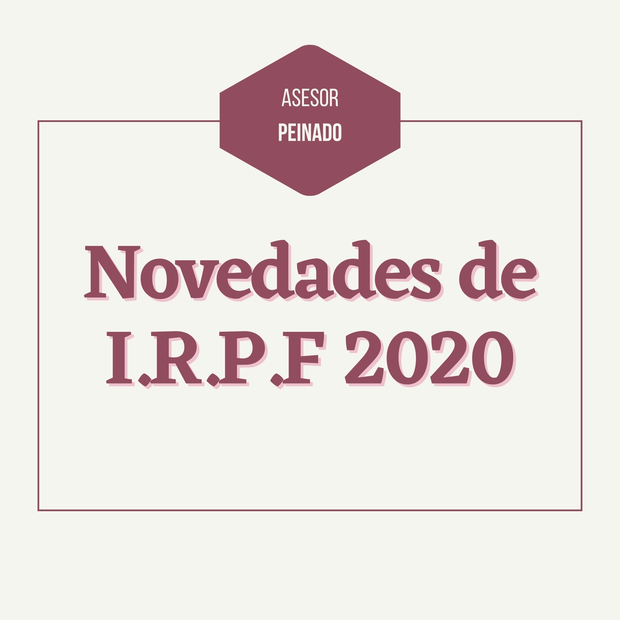 Novedades IRPF 2020